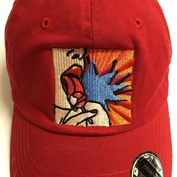 The Black Keys Rock Band Hat Strap Back Cap Red Canvas Lollipop Adjusts RARE NEW - Picture 7 of 12